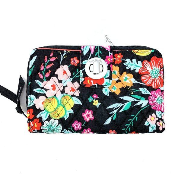 Vera Bradley Tangerine Twist RFID Turnlock Wallet - Picture 1 of 5